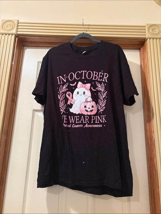 Tops - Women's Black 'In October We Wear Pink' Breast Cancer Awareness Tee
